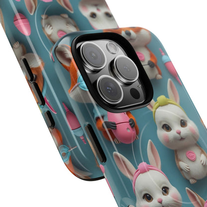 Cute Bunny Pattern Phone Case — Tough Magnetic iPhone Cover