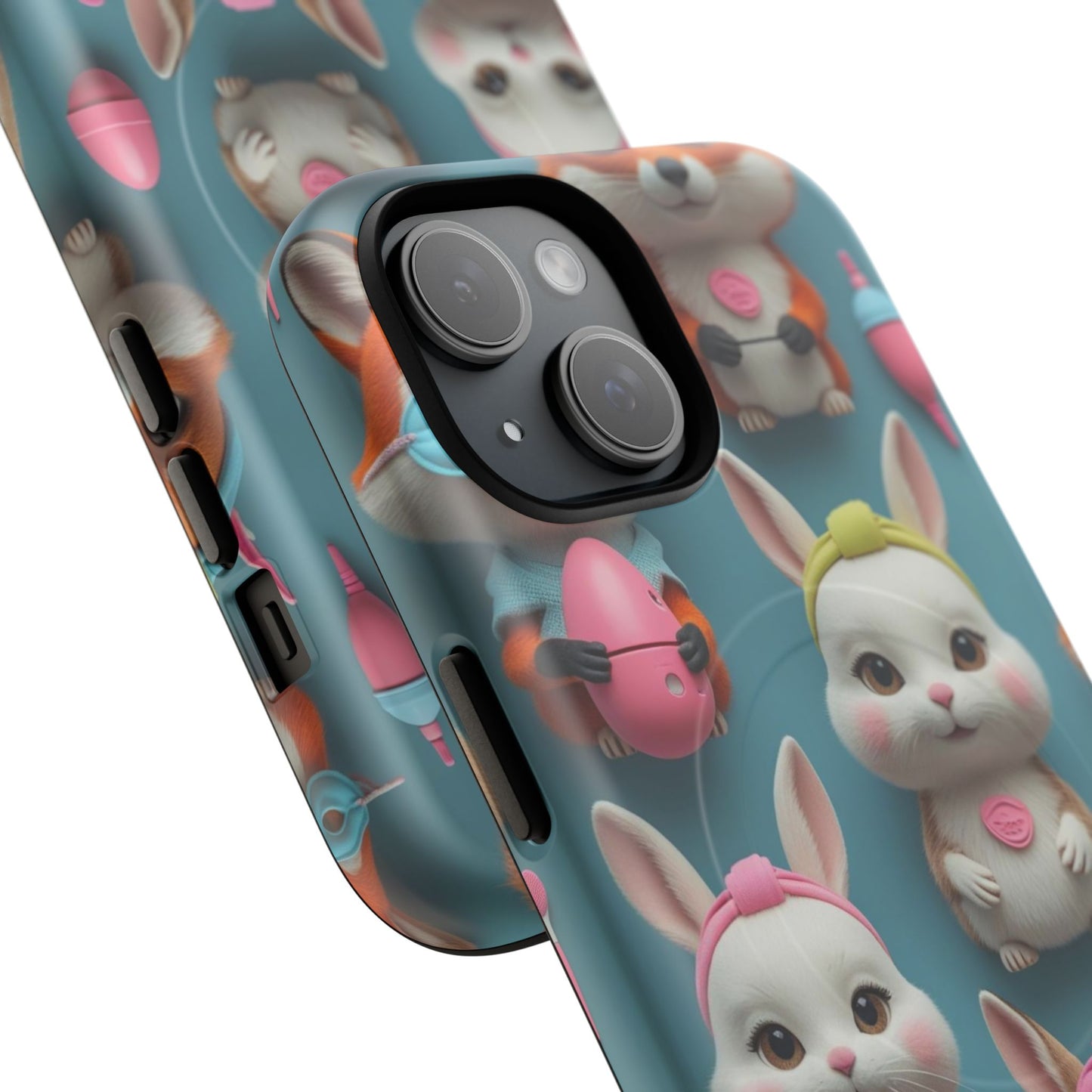 Cute Bunny Pattern Phone Case — Tough Magnetic iPhone Cover