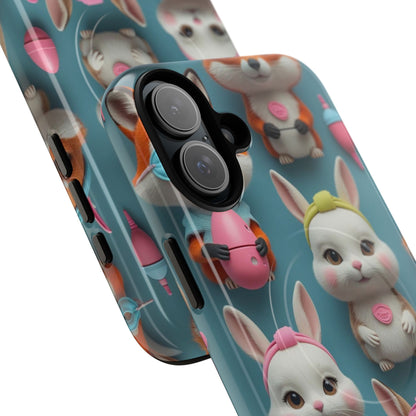 Cute Bunny Pattern Phone Case — Tough Magnetic iPhone Cover