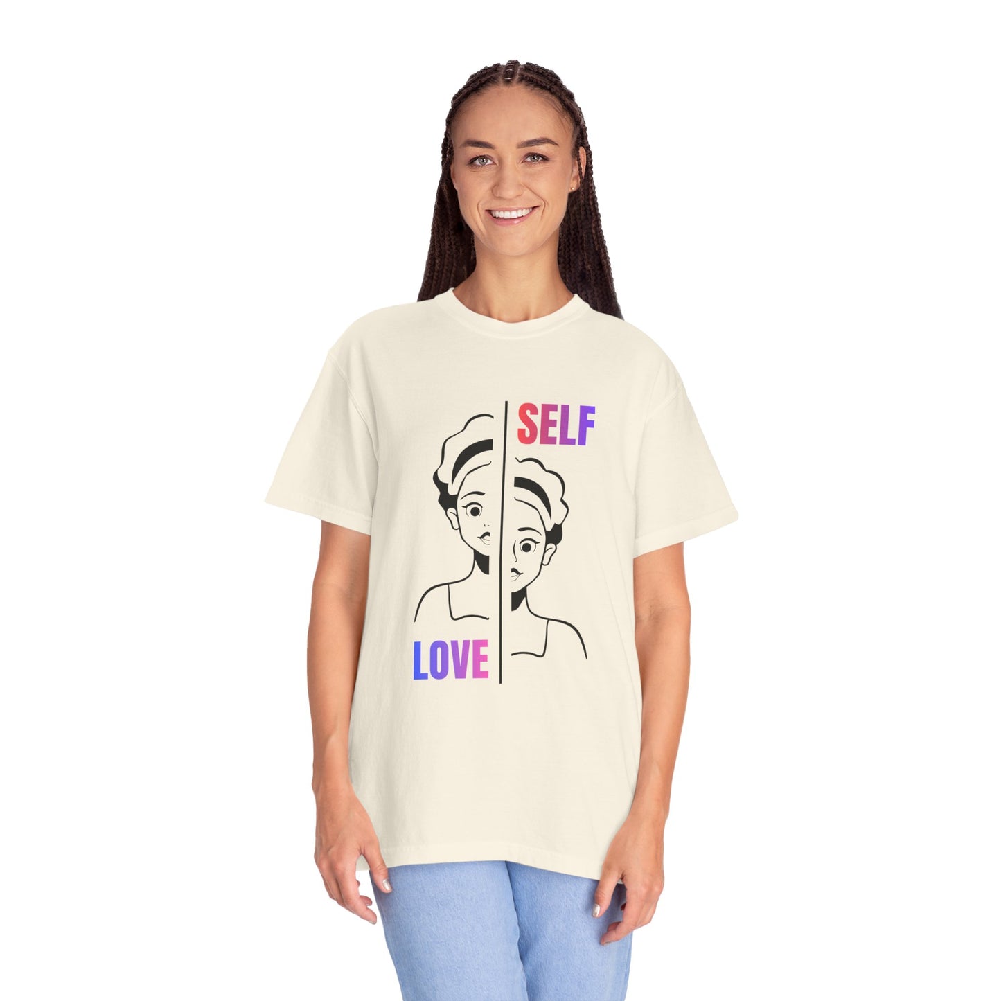 Self Love T-Shirt — Split Face Illustration Mental Health Tee