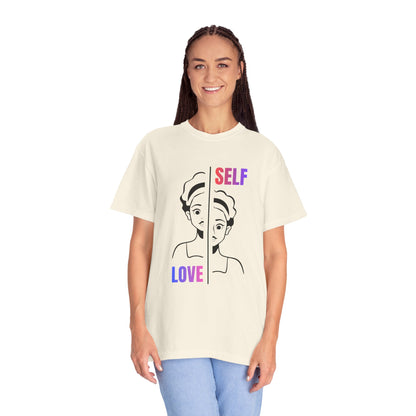 Self Love T-Shirt — Split Face Illustration Mental Health Tee