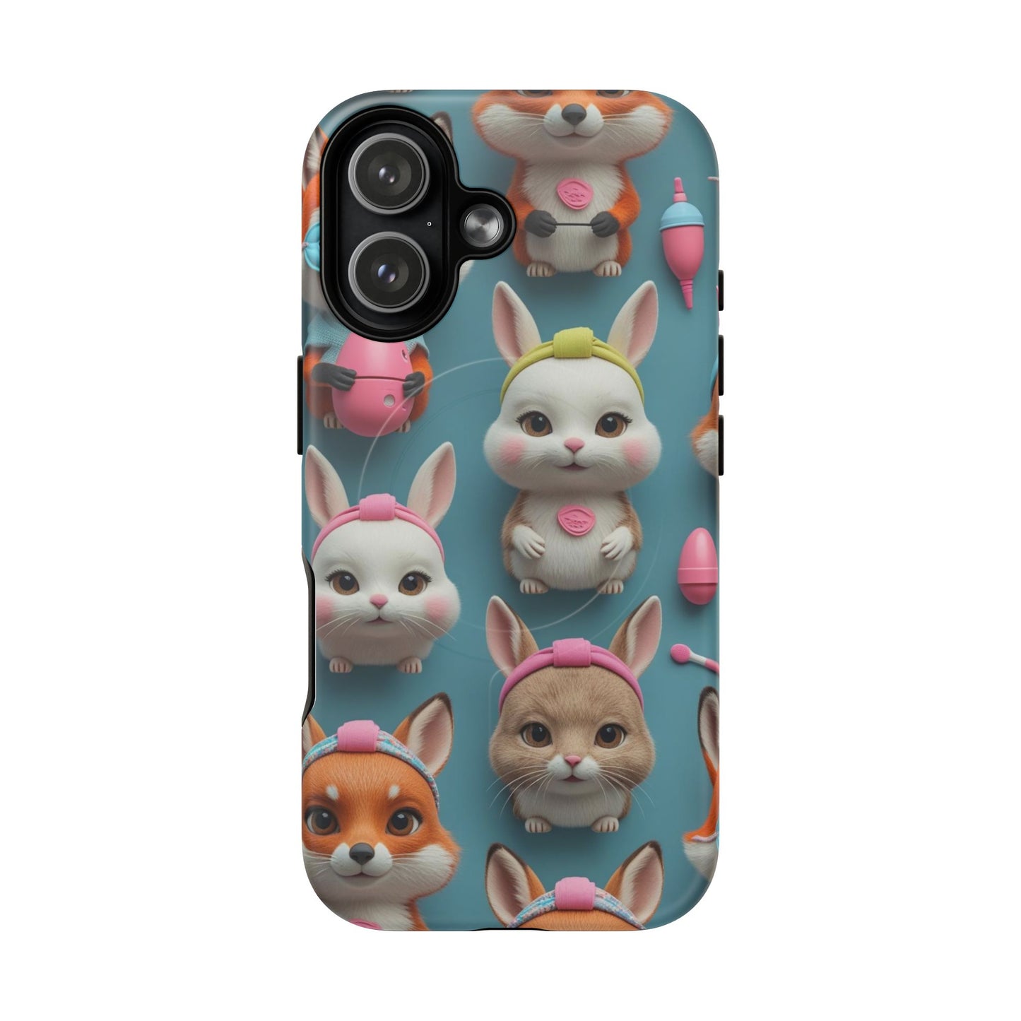 Cute Bunny Pattern Phone Case — Tough Magnetic iPhone Cover