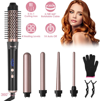 2 Type Options 5 In 1 Curling Wand Hair Curling Iron