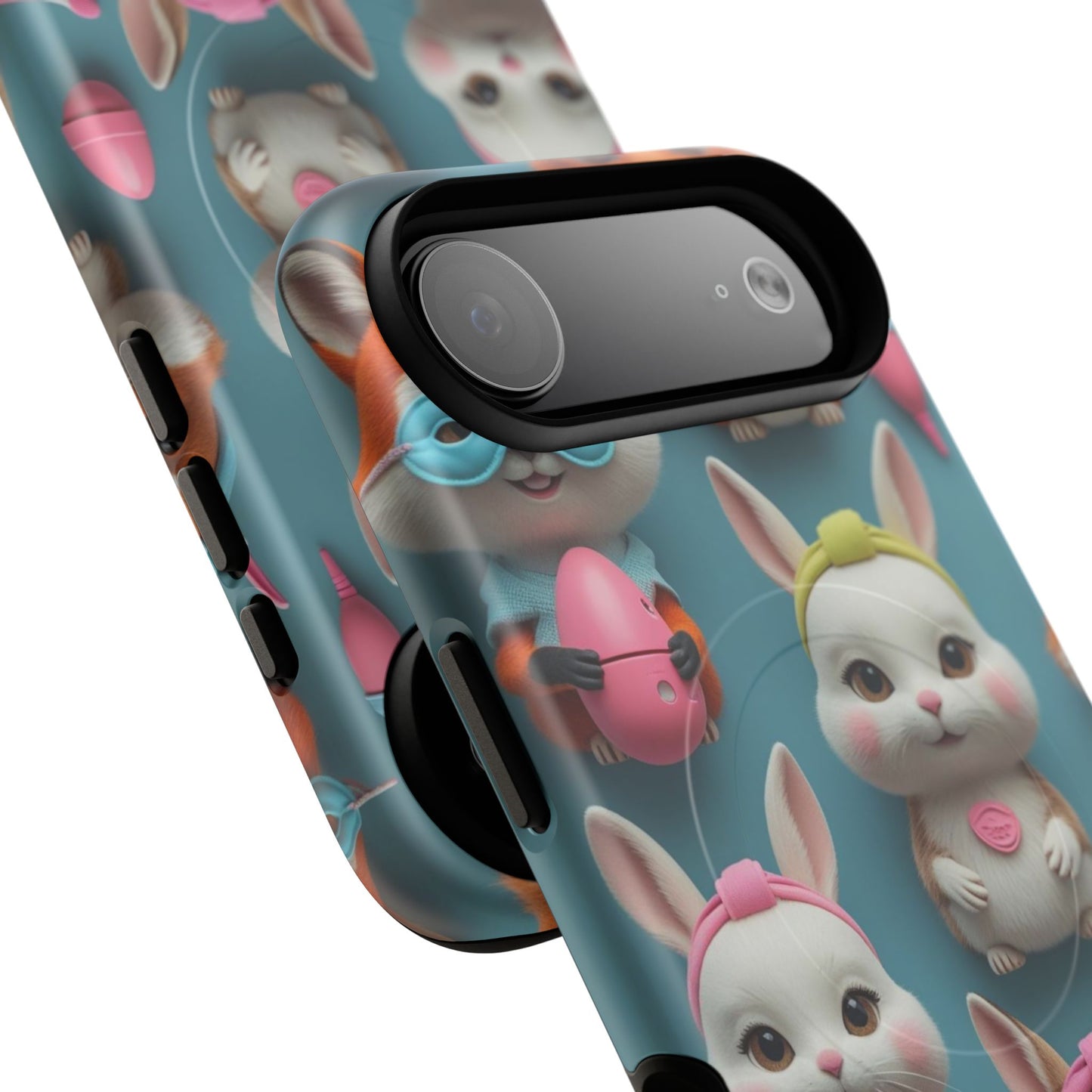 Cute Bunny Pattern Phone Case — Tough Magnetic iPhone Cover