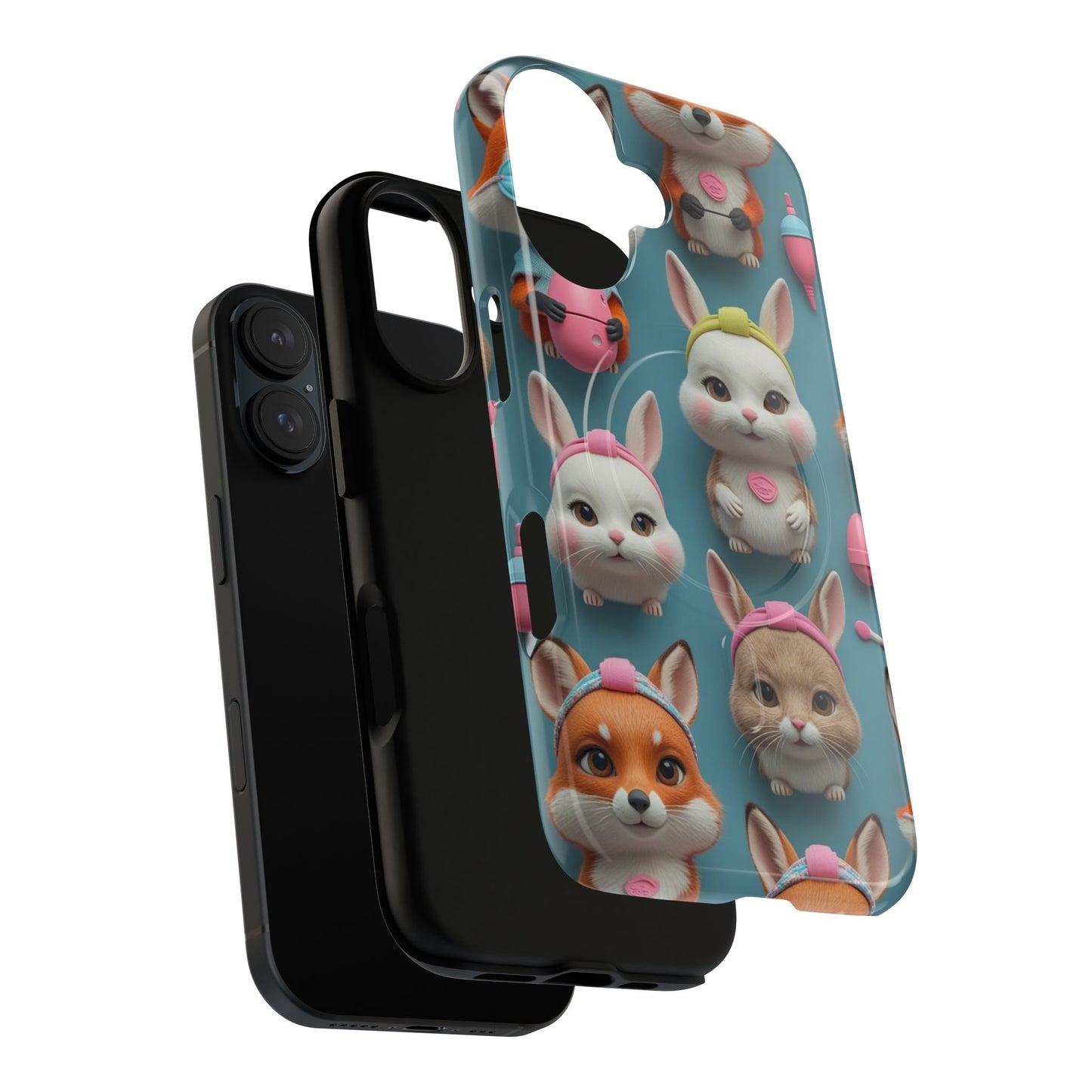 Cute Bunny Pattern Phone Case — Tough Magnetic iPhone Cover