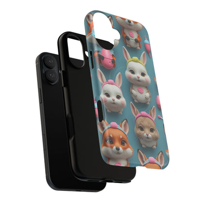 Cute Bunny Pattern Phone Case — Tough Magnetic iPhone Cover