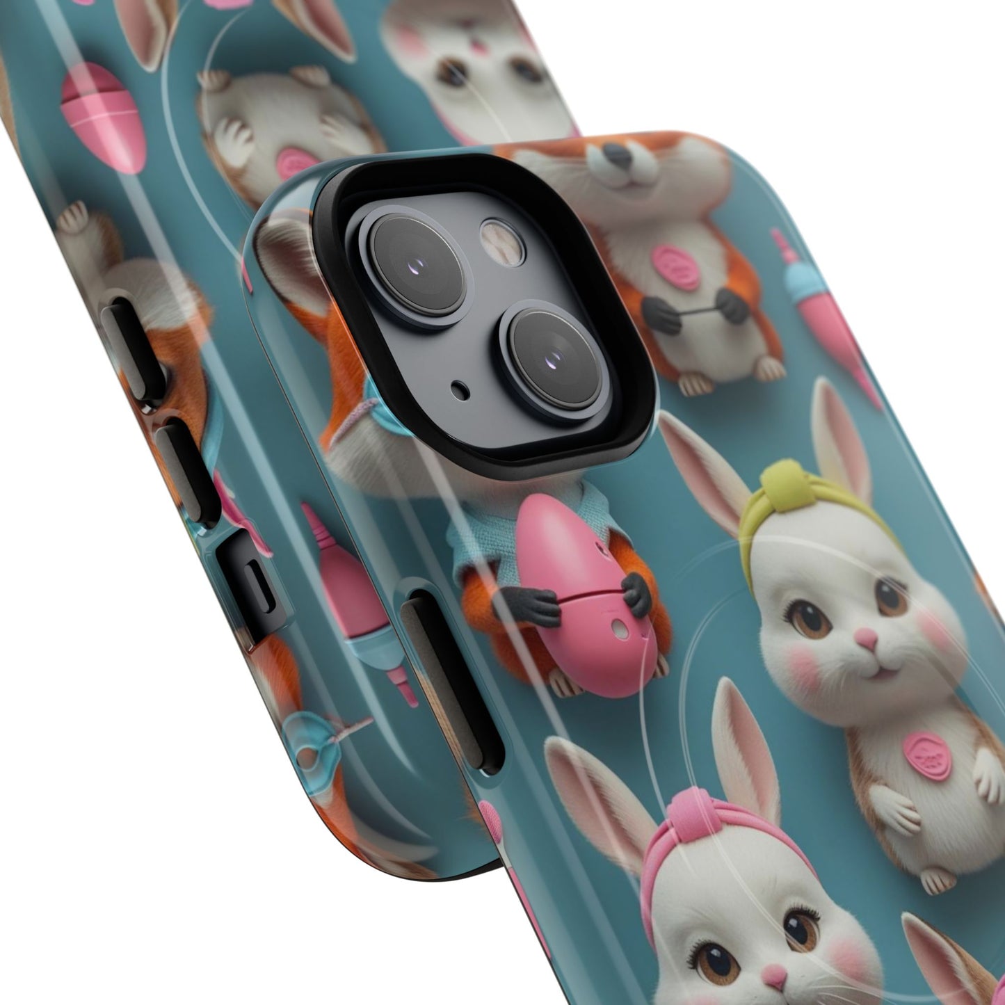 Cute Bunny Pattern Phone Case — Tough Magnetic iPhone Cover