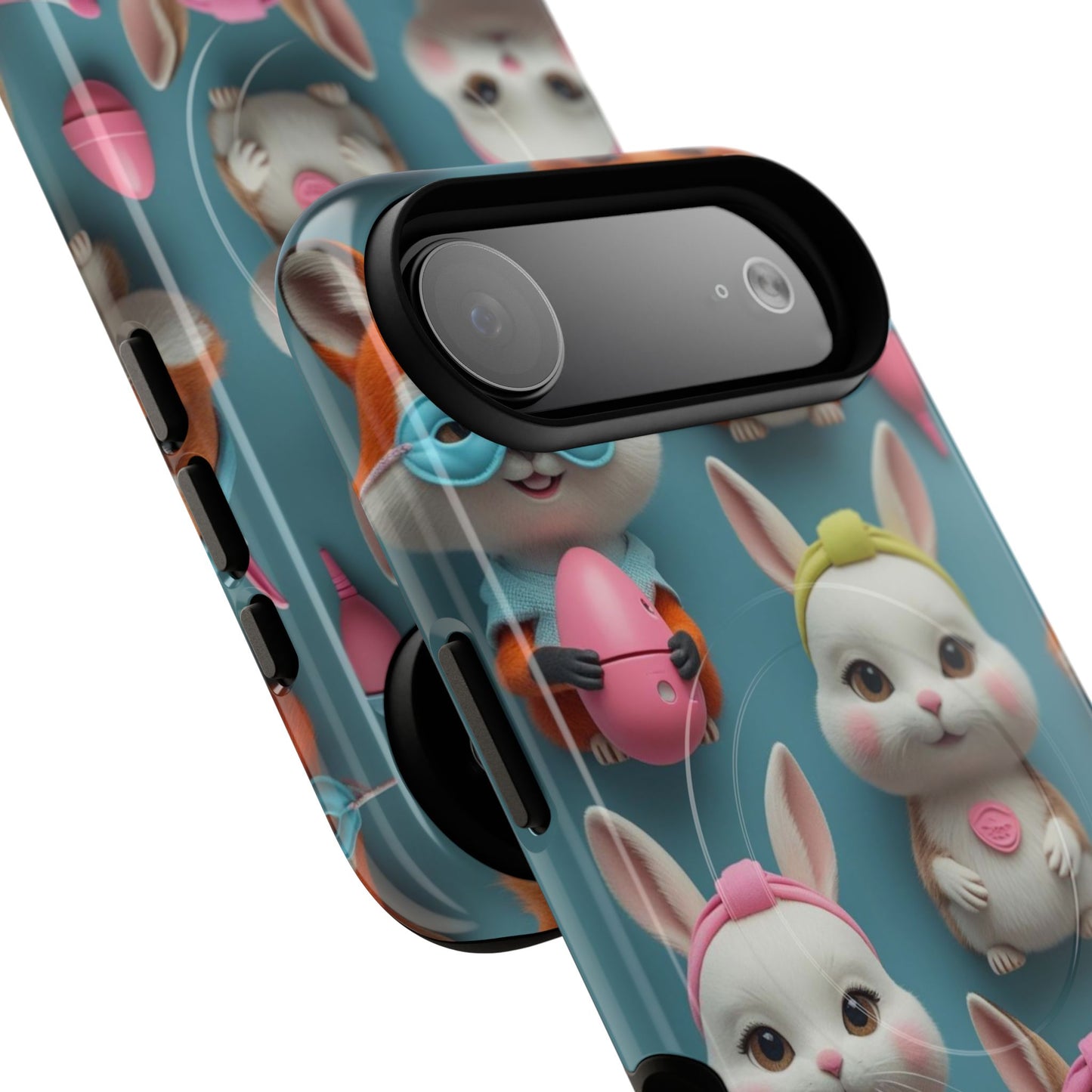 Cute Bunny Pattern Phone Case — Tough Magnetic iPhone Cover