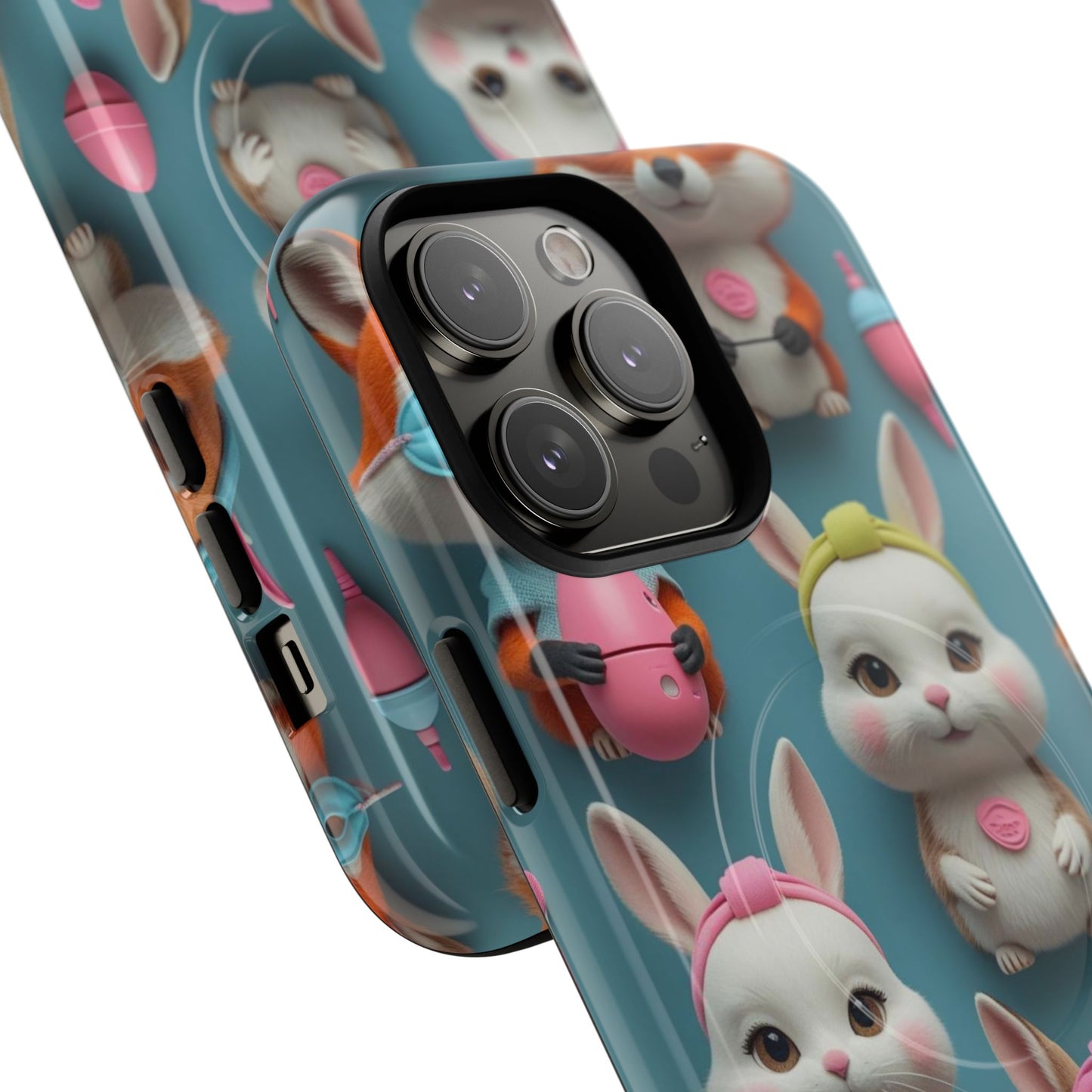 Cute Bunny Pattern Phone Case — Tough Magnetic iPhone Cover