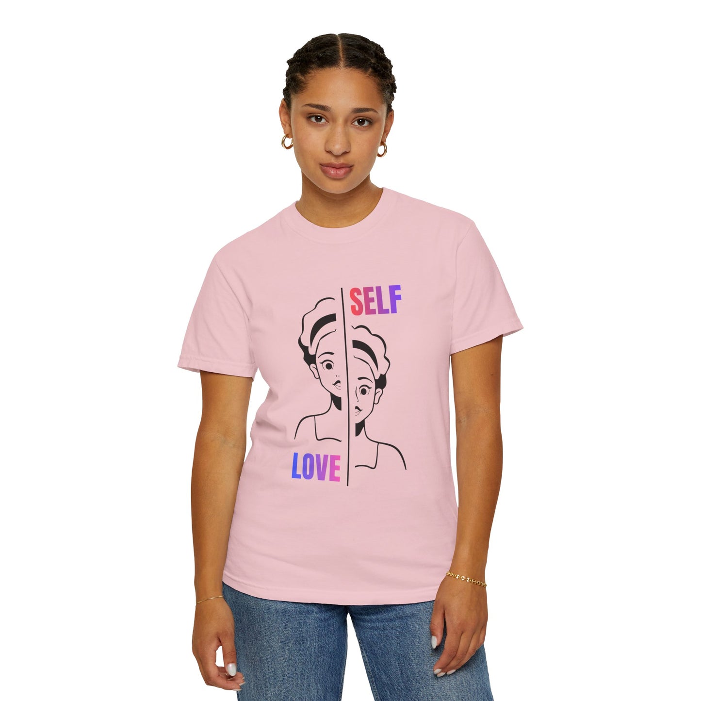 Self Love T-Shirt — Split Face Illustration Mental Health Tee