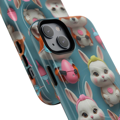 Cute Bunny Pattern Phone Case — Tough Magnetic iPhone Cover