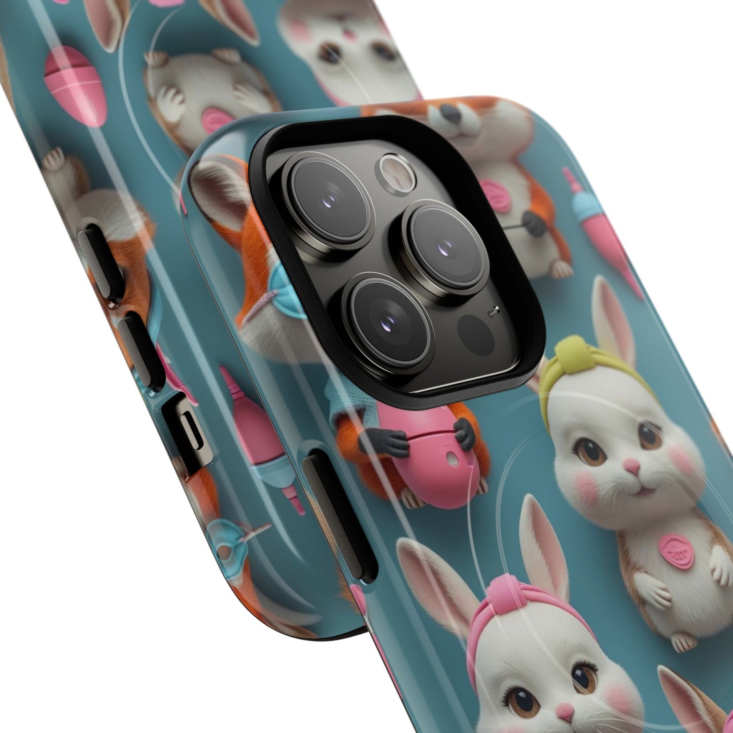 Cute Bunny Pattern Phone Case — Tough Magnetic iPhone Cover