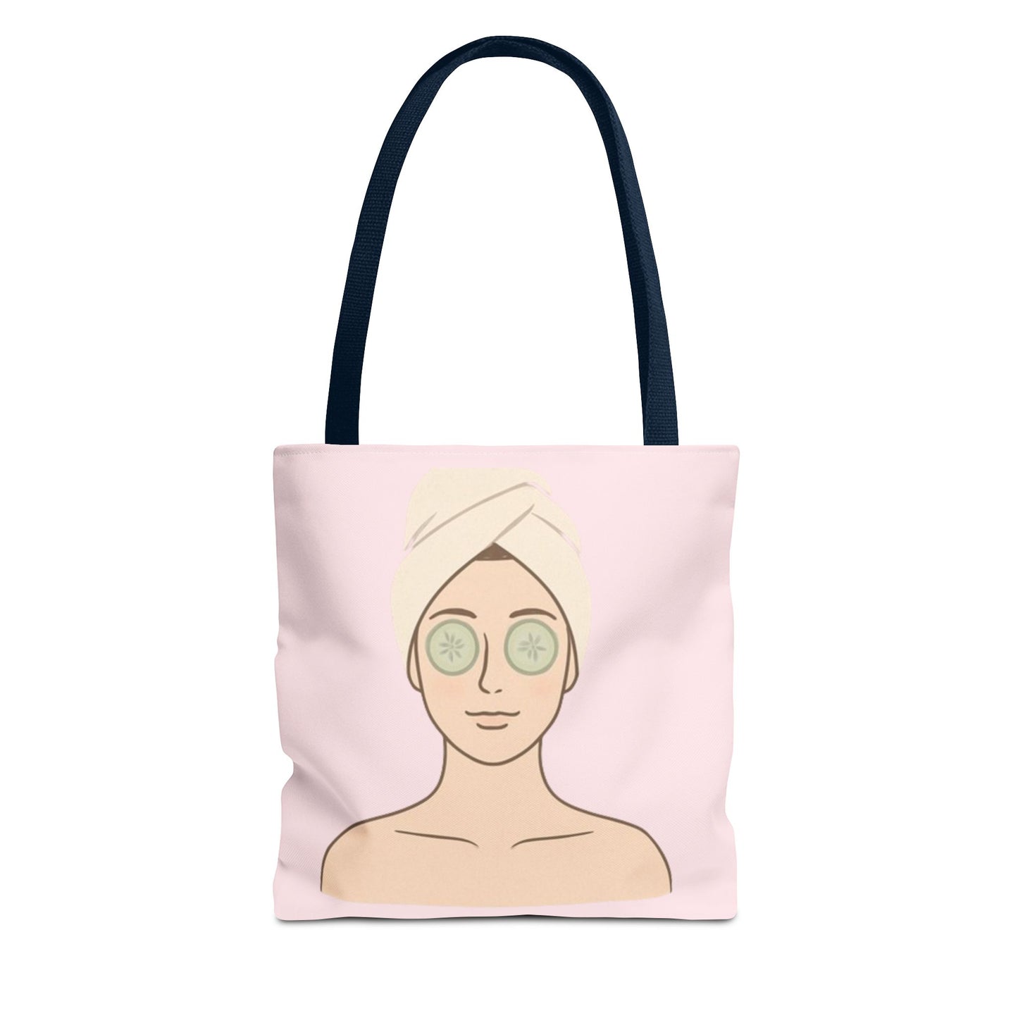 Spa Day Tote Bag – Pink Skincare Girl with Cucumber Eyes