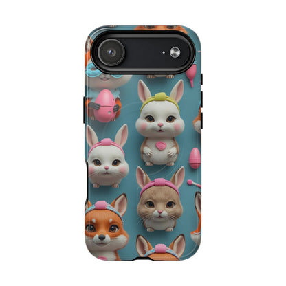 Cute Bunny Pattern Phone Case — Tough Magnetic iPhone Cover