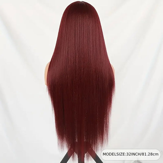 Long Straight Lace Non-toxic Wig