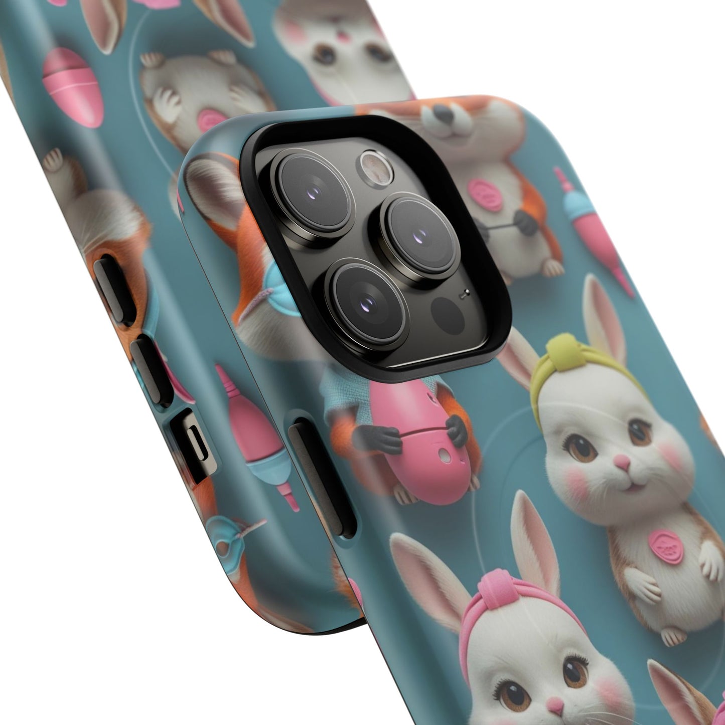 Cute Bunny Pattern Phone Case — Tough Magnetic iPhone Cover