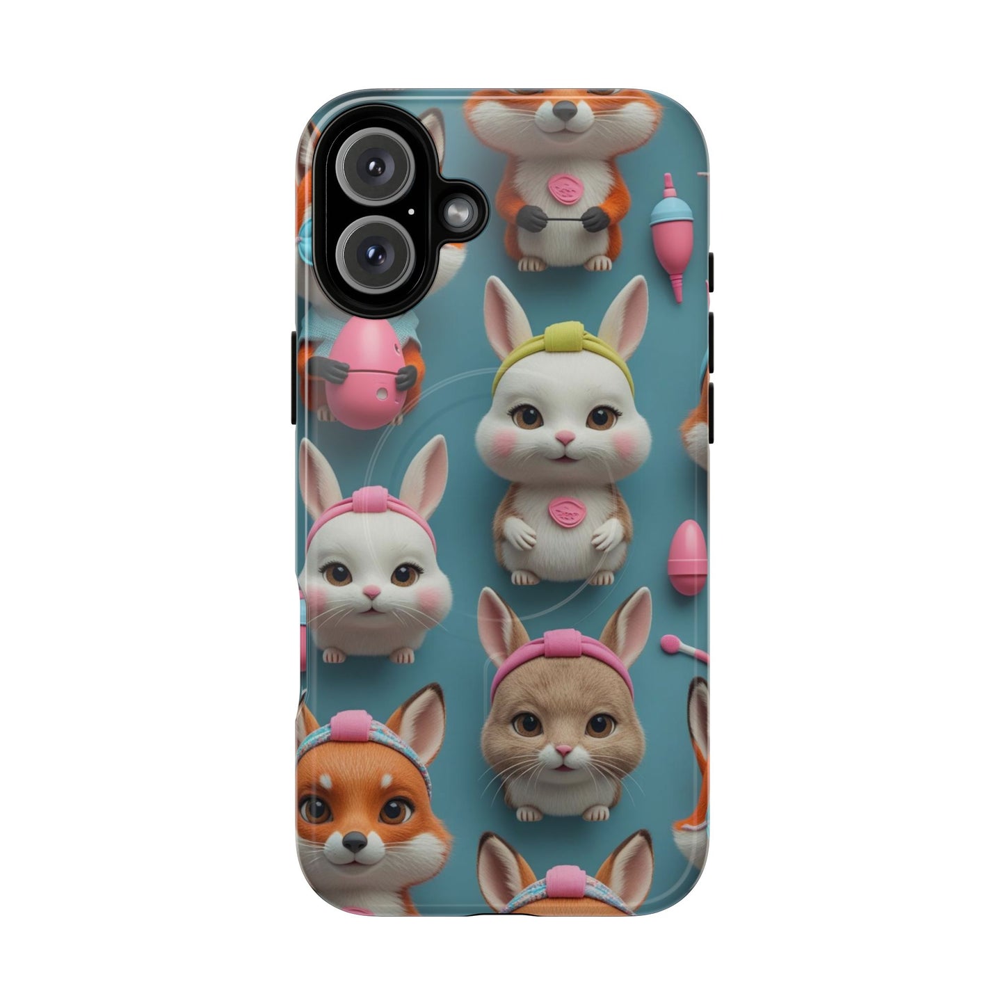 Cute Bunny Pattern Phone Case — Tough Magnetic iPhone Cover