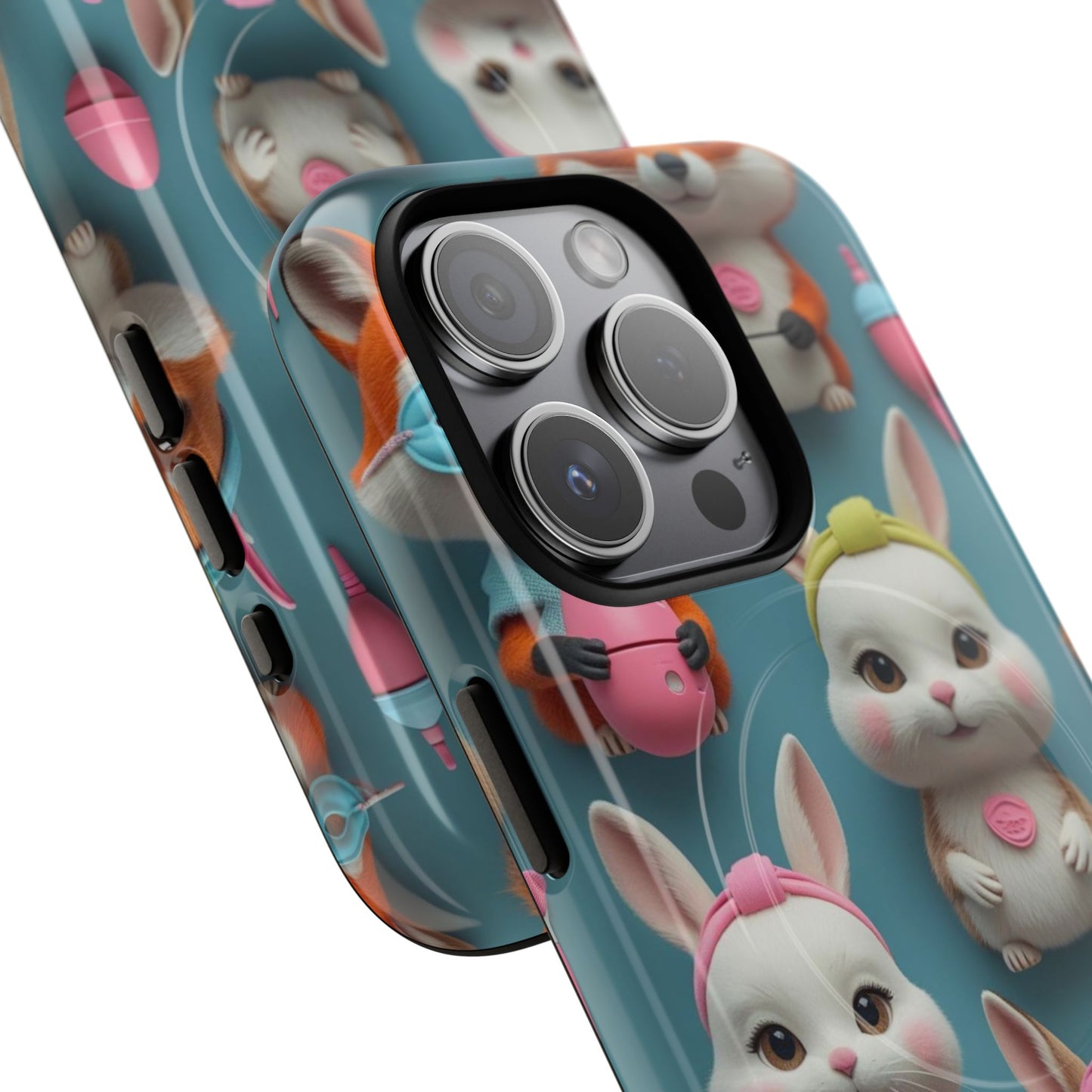 Cute Bunny Pattern Phone Case — Tough Magnetic iPhone Cover