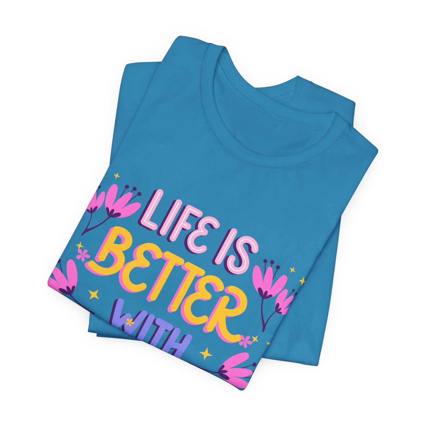 Life Is Better With Friends T‑Shirt — Cute Floral Friendship Tee