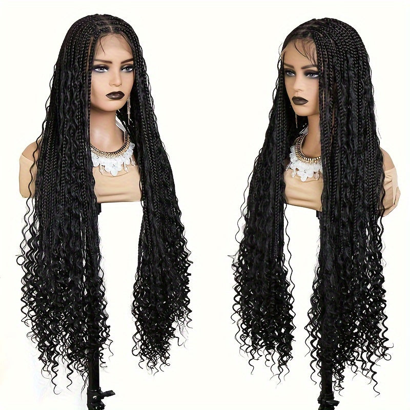 36-Inch Synthetic Lace Braided Wig