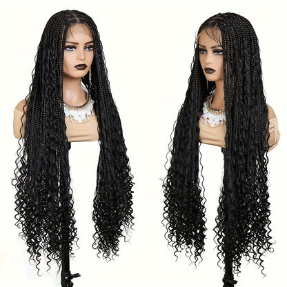 36-Inch Synthetic Lace Braided Wig