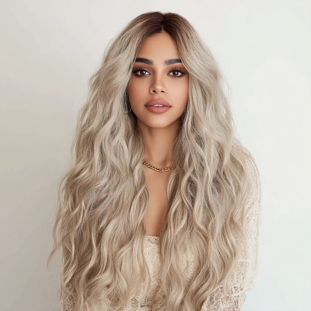 Gray Gradient Wavy Curly Hair Wig
